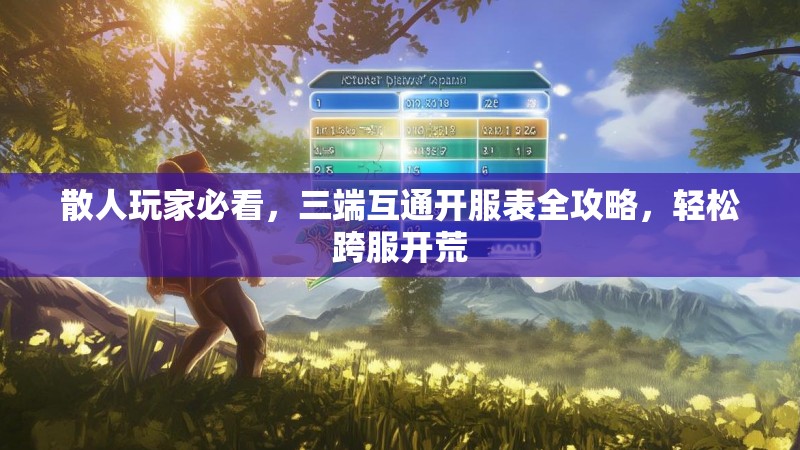 散人玩家必看，三端互通开服表全攻略，轻松跨服开荒